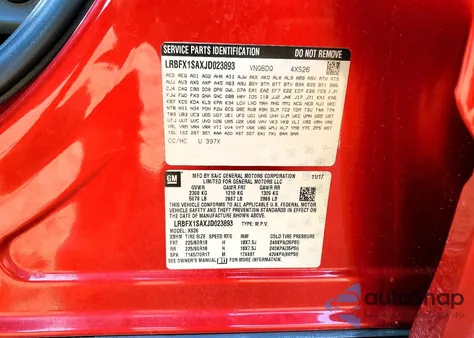 2018 Buick Envision Essence from USA, damaged, VIN LRBFX1SAXJD023893